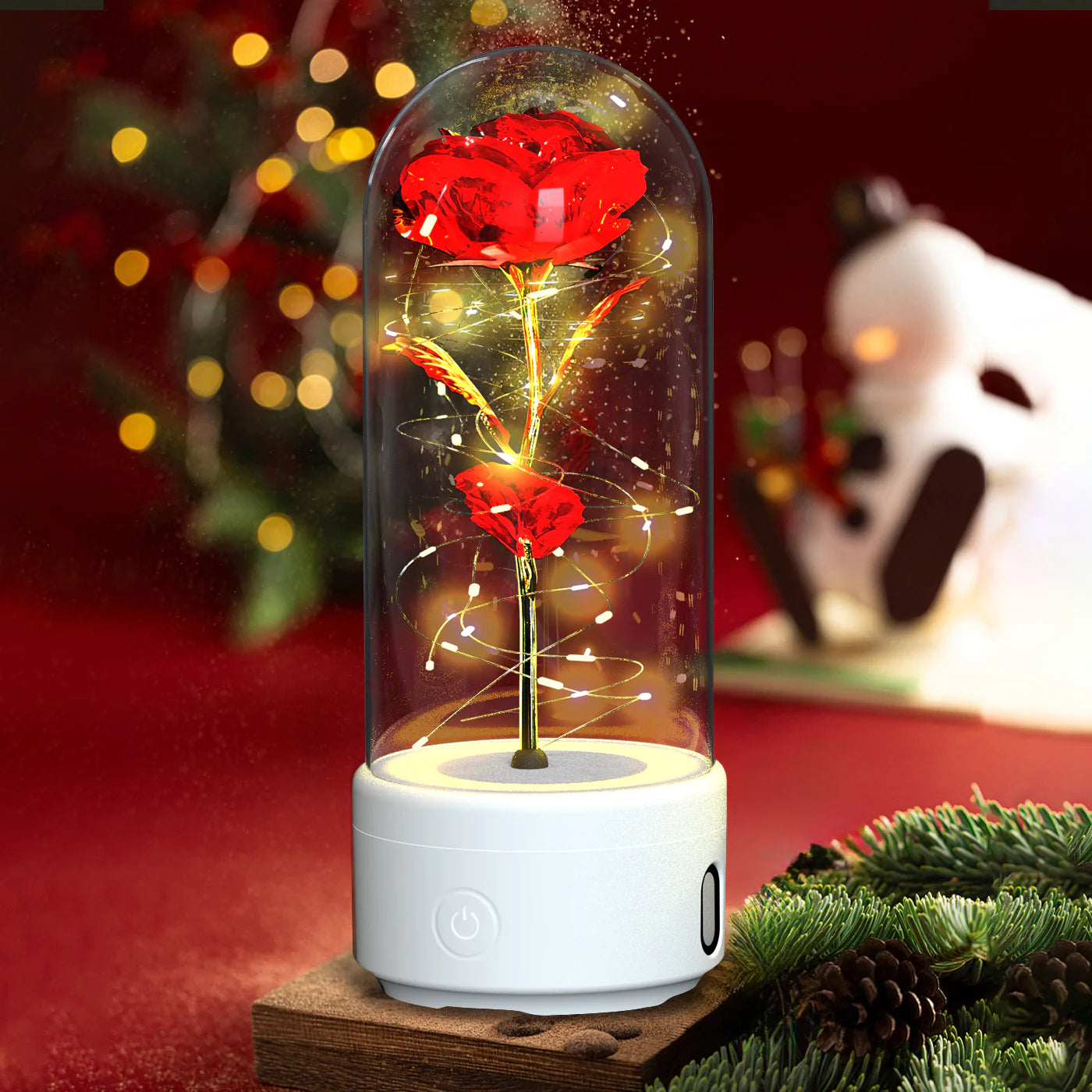 Forever In Time LED Glass Rose W/Bluetooth - Mega Finds Co
