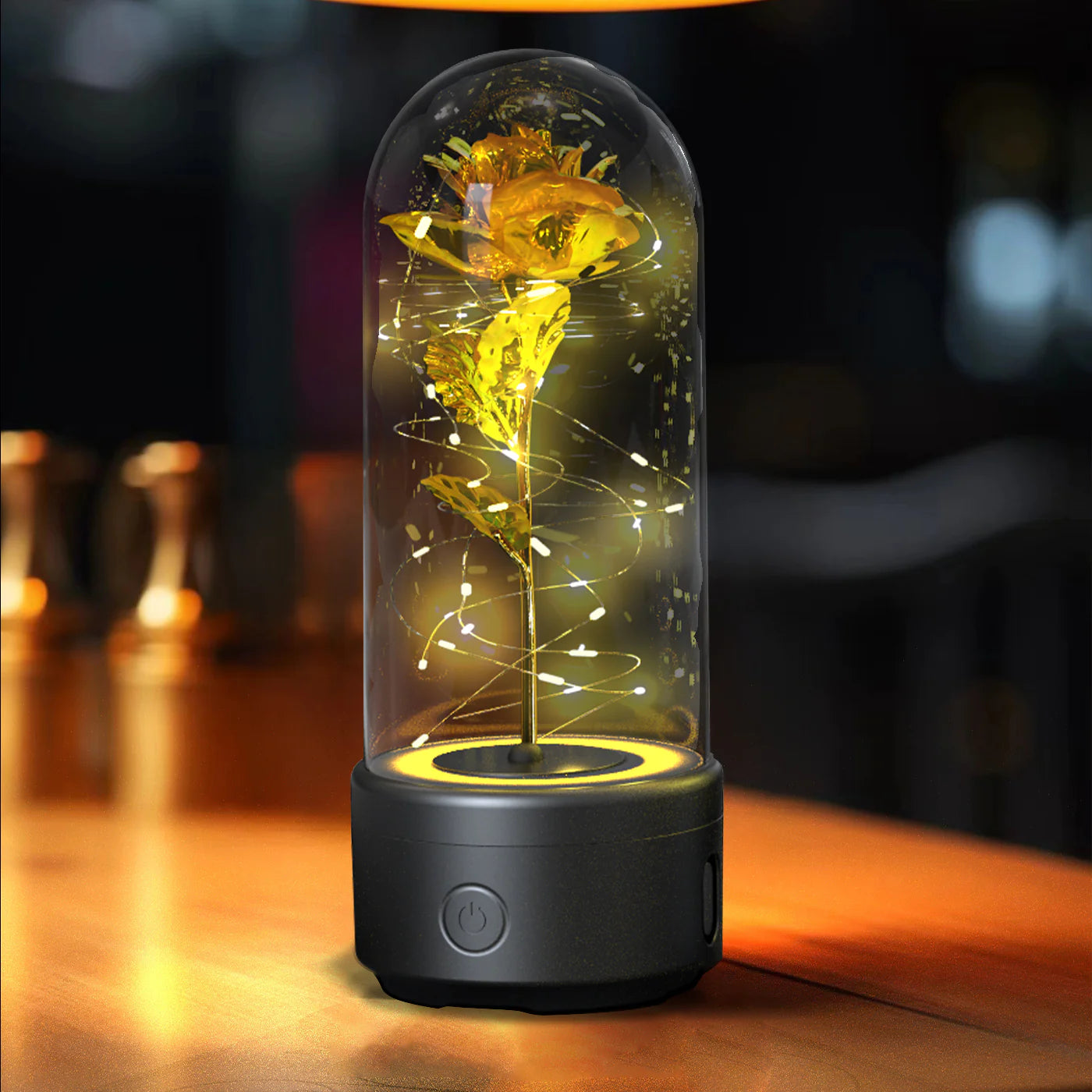 Forever In Time LED Glass Rose W/Bluetooth - Mega Finds Co