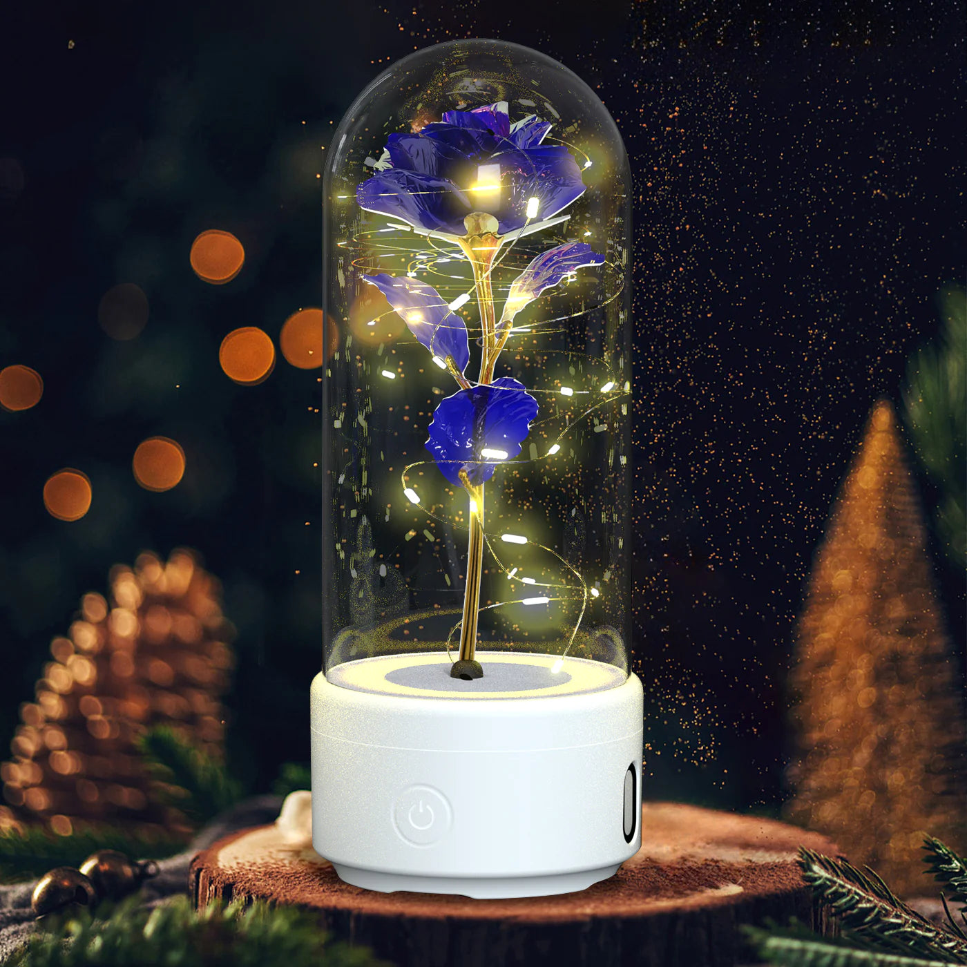 Forever In Time LED Glass Rose W/Bluetooth - Mega Finds Co