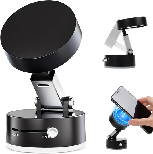SUNTAP Adjustable Magnetic Lock-Suction Phone Holder for Car, Gym & Mirror - Compatible with iPhone 16/15/14/13/12 (Black)