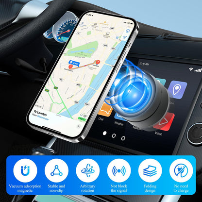 SUNTAP Adjustable Magnetic Lock-Suction Phone Holder for Car, Gym & Mirror - Compatible with iPhone 16/15/14/13/12 (Black)