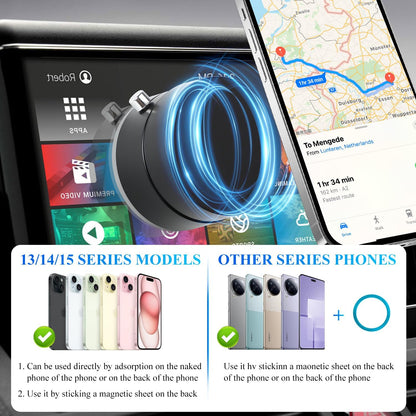 SUNTAP Adjustable Magnetic Lock-Suction Phone Holder for Car, Gym & Mirror - Compatible with iPhone 16/15/14/13/12 (Black)