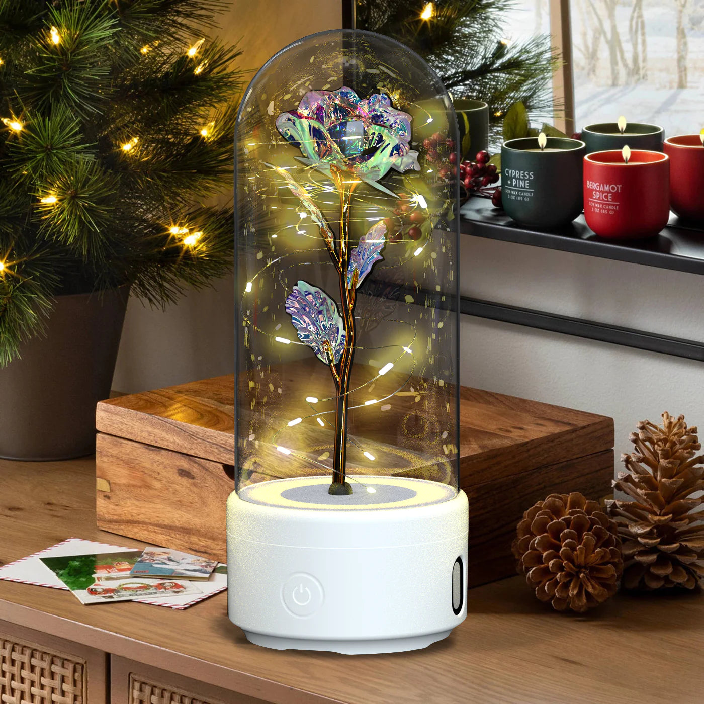 Forever In Time LED Glass Rose W/Bluetooth