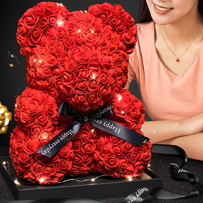 Forever Rose Teddy Bear with Lights