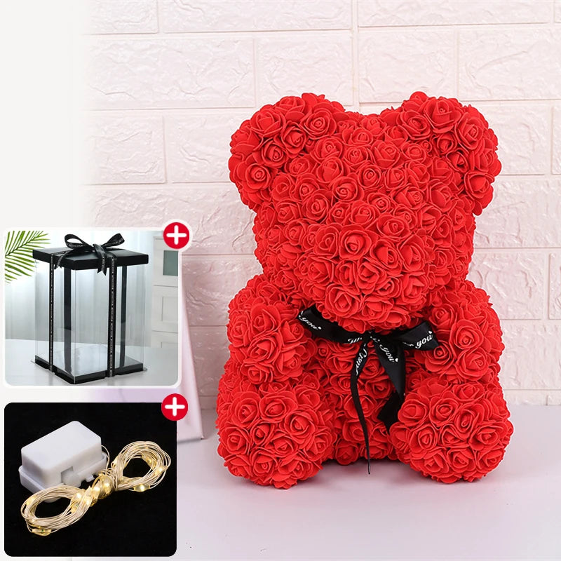 Forever Rose Teddy Bear with Lights