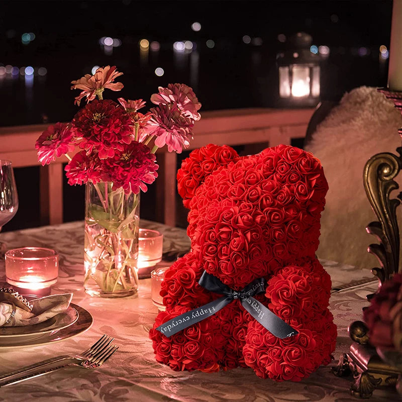 Forever Rose Teddy Bear with Lights