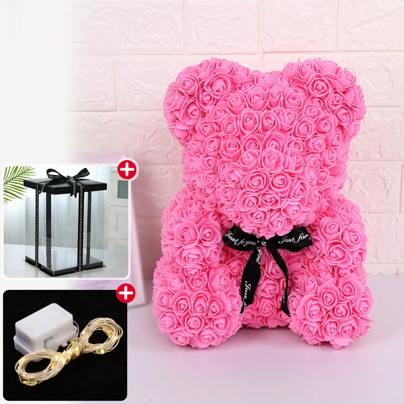 Forever Rose Teddy Bear with Lights