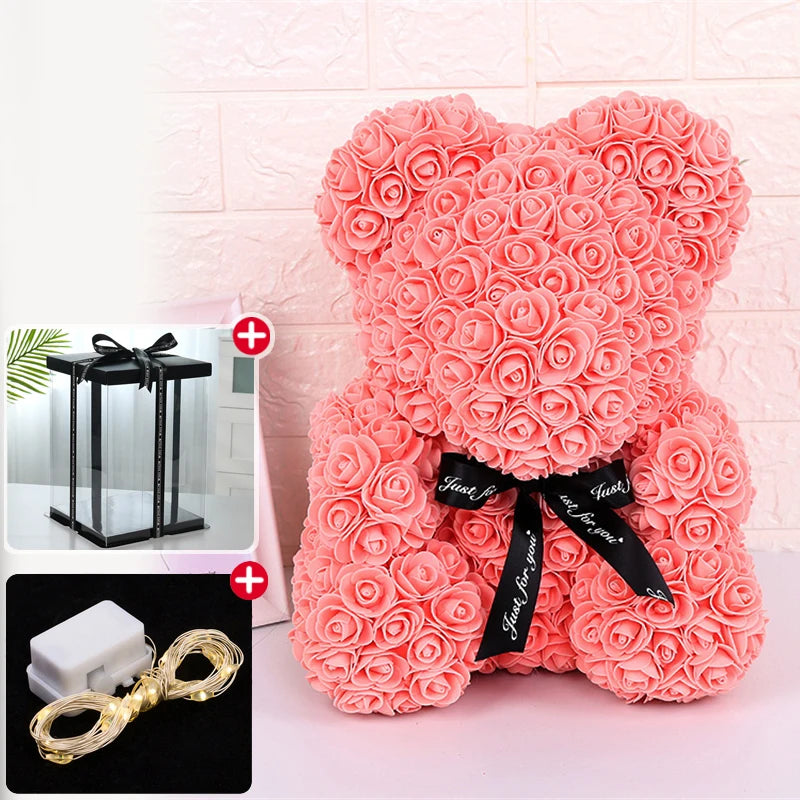 Forever Rose Teddy Bear with Lights